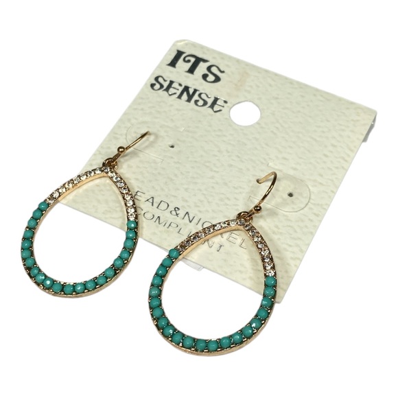 Gold Teardrop Dangle Earrings - Picture 3 of 5